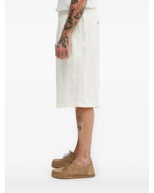 Undercover White Pleated Elasticated-Waist Shorts for men
