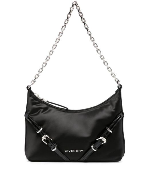Givenchy Black "voyou" Logo-print Shoulder Bag