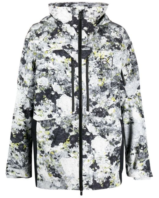 Burton White Ak Swash Gore‐tex 2l Abstract-pattern Ski Jacket for men