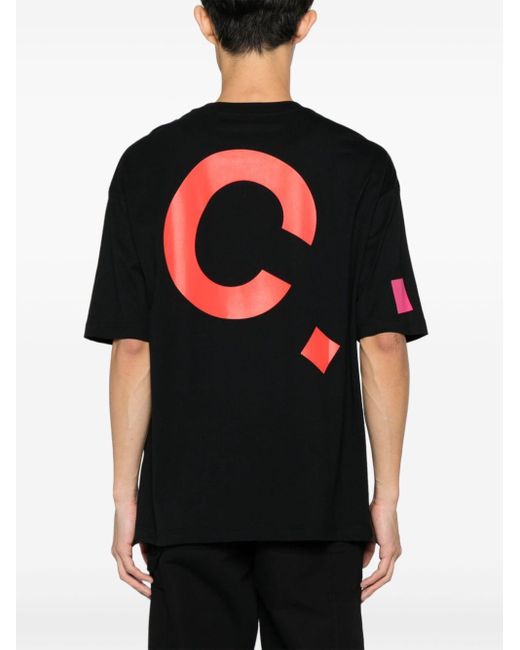 A.P.C. Black Logo-print Cotton T-shirt for men