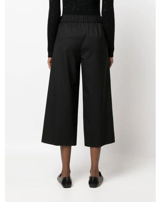 Fabiana Filippi Black Cropped Flared Trousers