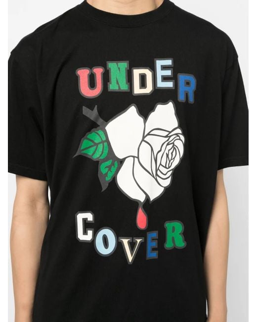 Camiseta con logo estampado Undercover de hombre de color Black