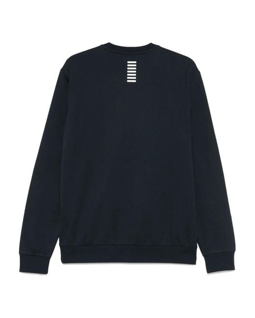 EA7 Blue Regular Logo Sweatshirt for men