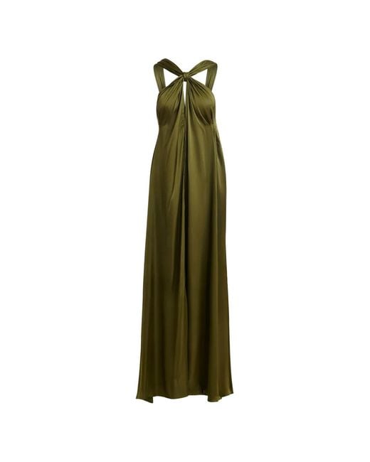 Essentiel Antwerp Green Knotted Halterneck Dress