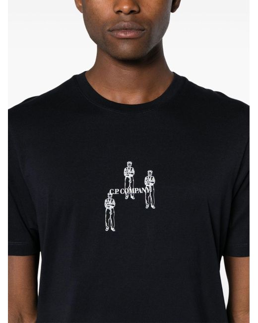 C P Company Black British Sailor-print Cotton T-shirt for men
