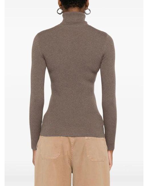 Ralph Lauren Ribbed Turtleneck Sweater Brown