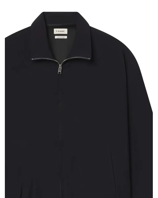 FRAME Black Zip-Up Wool Jacket for men