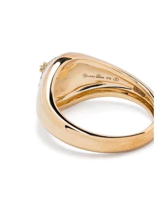 Yvonne Léon Natural 9Kt Mini Chevalière Pompadour Signet Ring