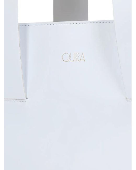 Quira White Double-Handle Tote Bag