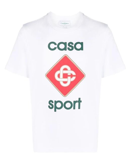 Casablanca White Sport Logo-print Organic Cotton-jersey T-shirt X for men