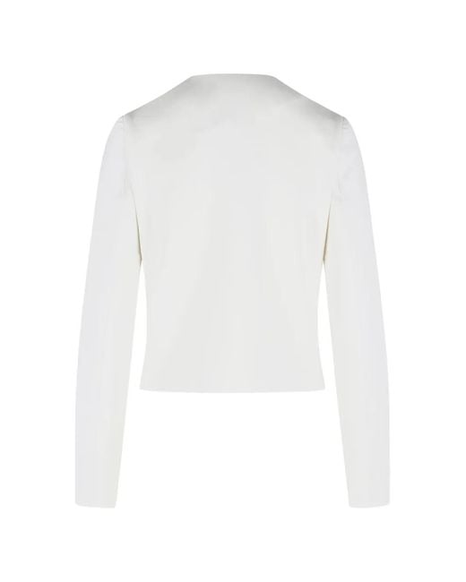Courreges White Double-Breasted Ribbed-Panel Jacket