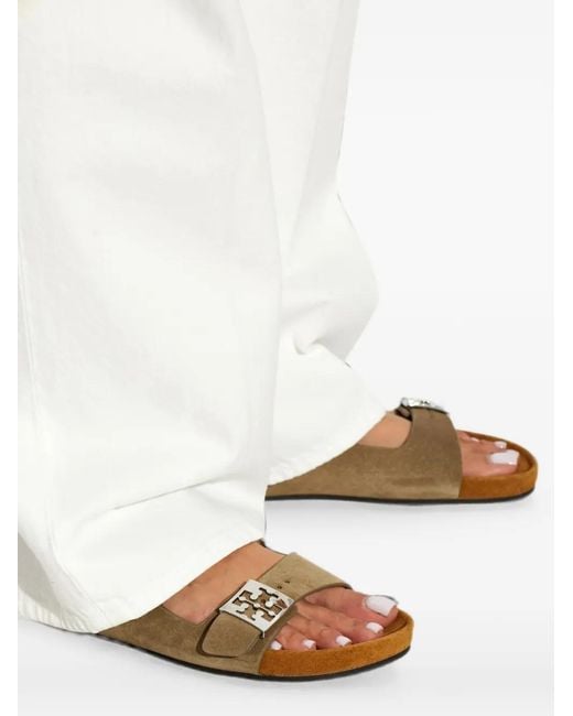 Tory Burch Natural Mellow Buckle-Fastening Sandals