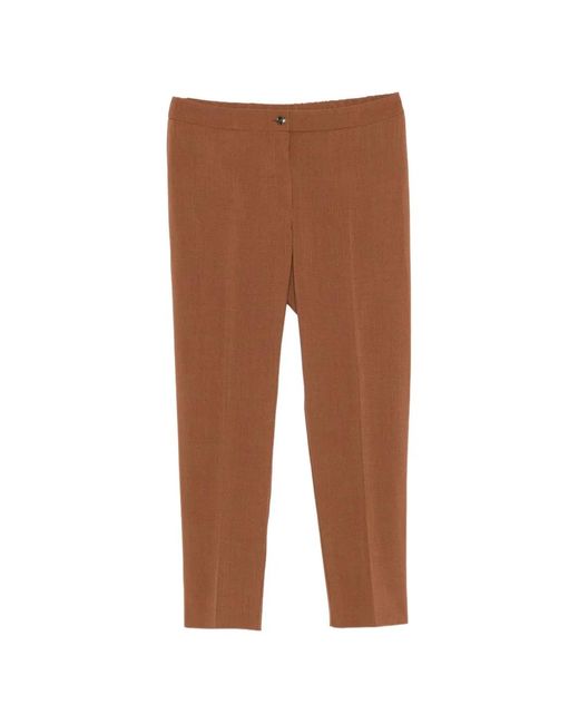 Marina Rinaldi Brown Pmragi Button-Fastening Trousers