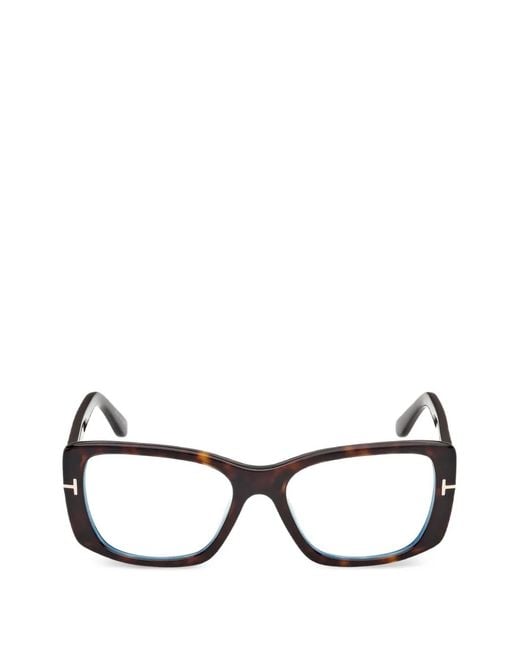 Tom Ford Black Lunettes De Vue À Effet Écailles De Tortue Et Logo T