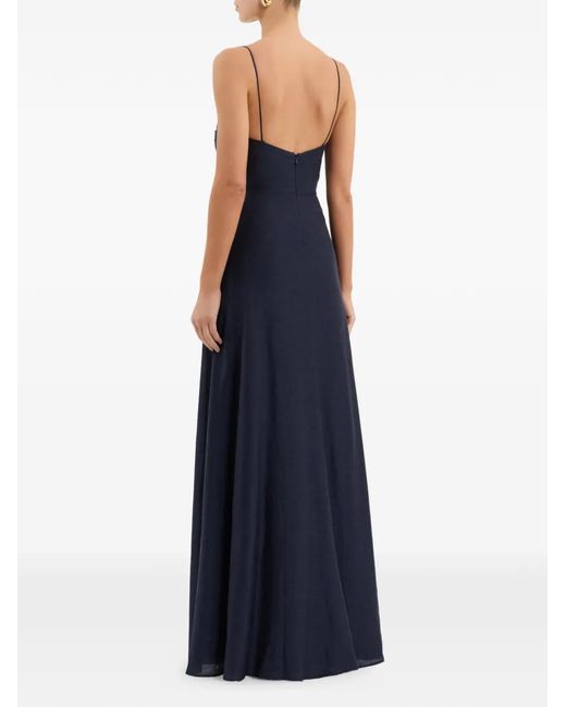 Rebecca Vallance Blue Buckle-Detail Maxi Dress