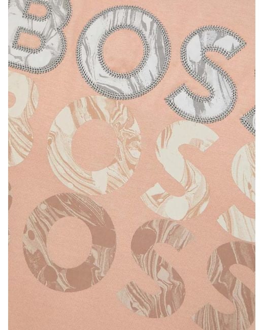 T-Shirt À Détail De Logo Boss en coloris White