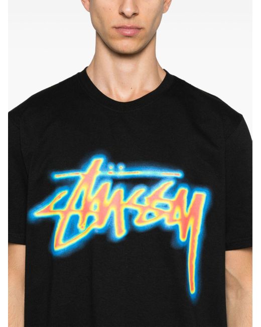 Stussy Thermal Stock T-Shirt in Black for Men | Lyst