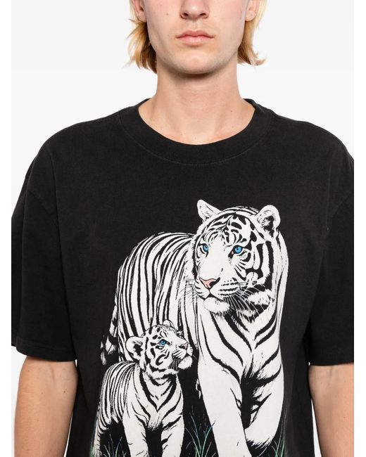 Melt Black Tiger-Printed T-Shirt for men