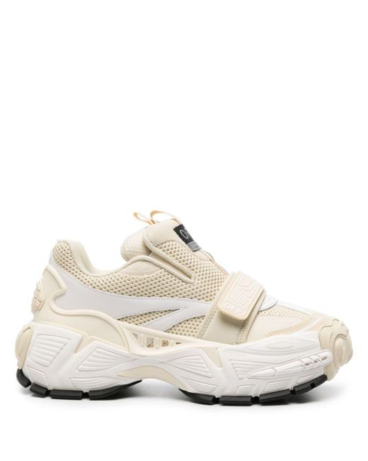 Off-White c/o Virgil Abloh White Neutral Glove Slip-on Sneakers - Women's - Fabric/calf Leather/rubber