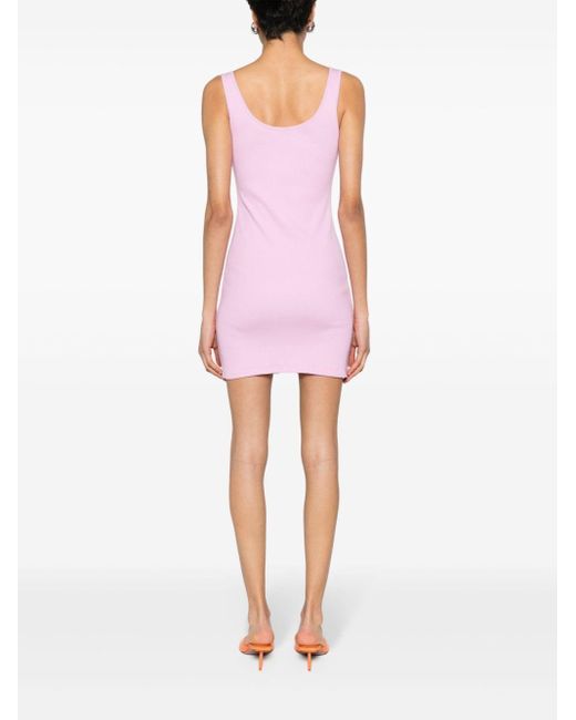 Vestido corto con placa del logo Blumarine de color Pink