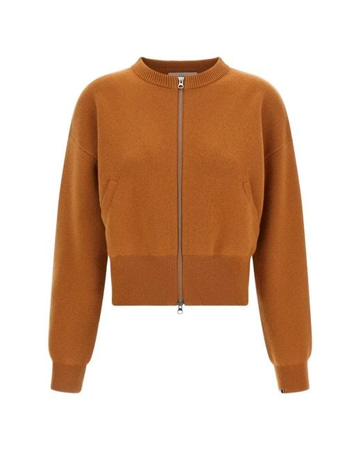 Extreme Cashmere Brown N°478 Xtra Fun Zip Pockets Cardigan