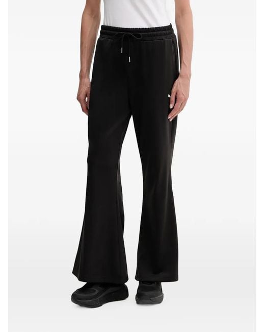 PUMA Black Drawstring Flared-Leg Track Pants
