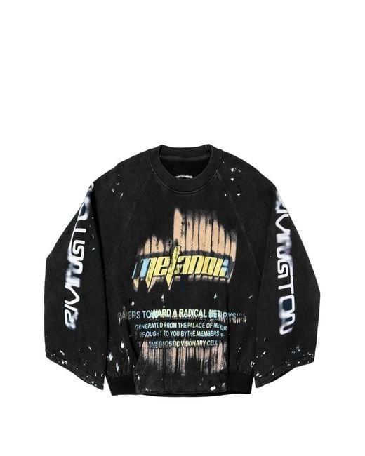 RRR123 Black Radical Paper Long-Sleeve Sweatshirt for men