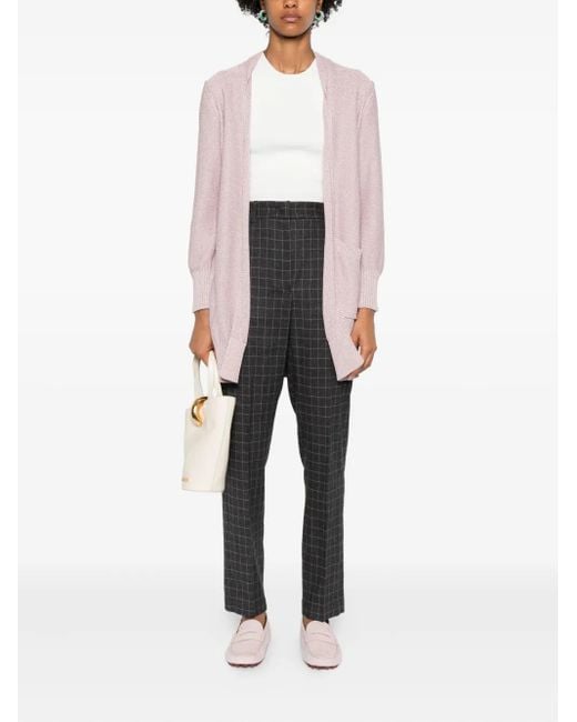 Niu Gray Grid-Pattern Straight Trousers