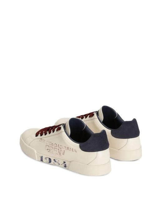 Dolce & Gabbana Printed-Logo Lace-Up Sneakers in Brown for  display picture 2