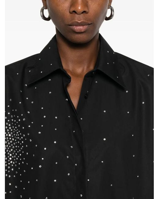 GIUSEPPE DI MORABITO Black Embellished Poplin Shirt
