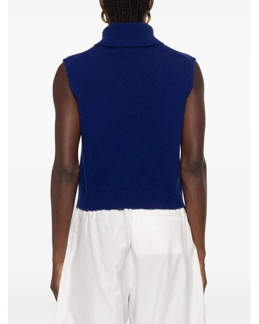 Chaleco Con Cuello De Polo Jil Sander de color Blue