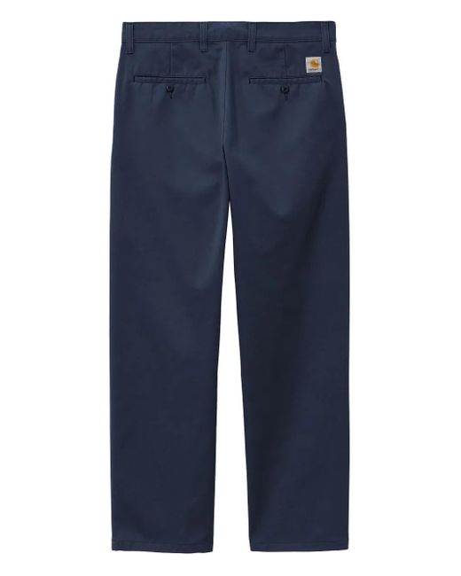 Carhartt Blue Logo-Patch Trousers for men