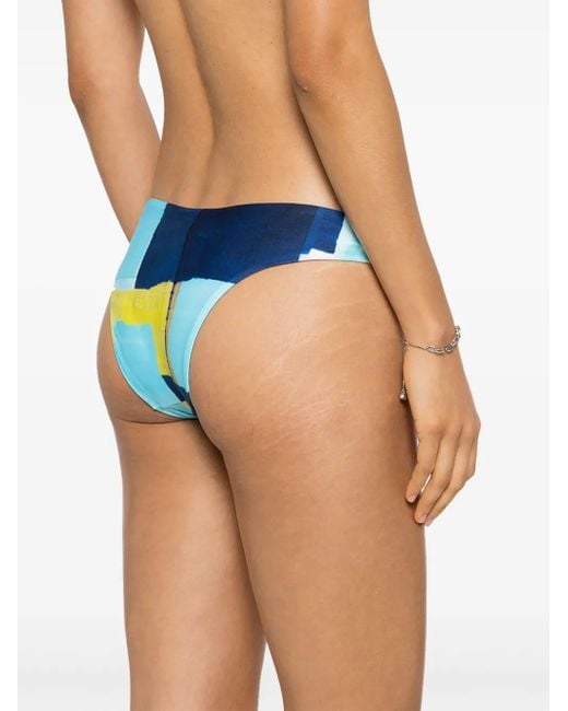 Lenny Niemeyer Blue Abstract-Pattern Print Bikini Bottoms