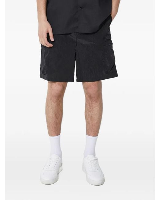 Rains Black Zip-Pocket Shorts for men