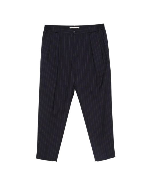Briglia 1949 Blue Portobellos Pinstripe Pleated Trousers for men