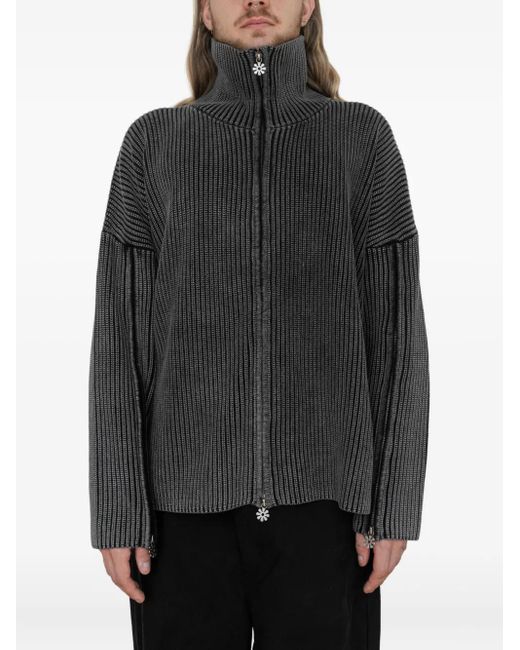 Protémoa Gray Triple-Zipped Cardigan