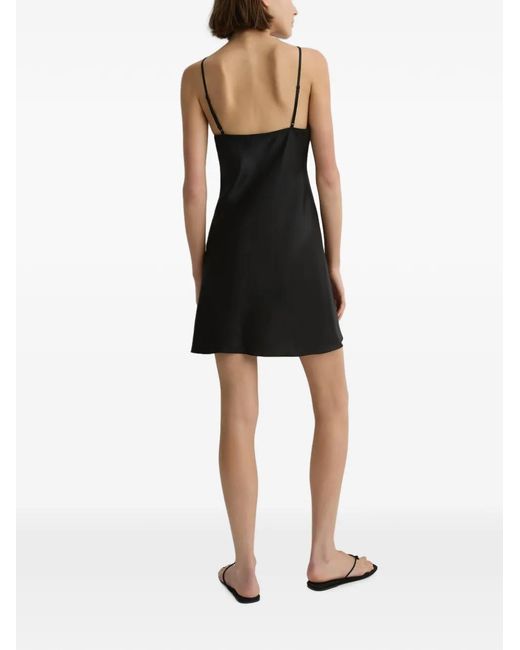 Bondi Born Black Como Bias-Cut Slip Mini Dress