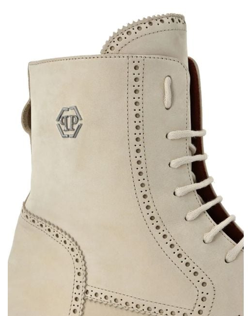 Philipp Plein Natural Nubuck Leather Boots for men