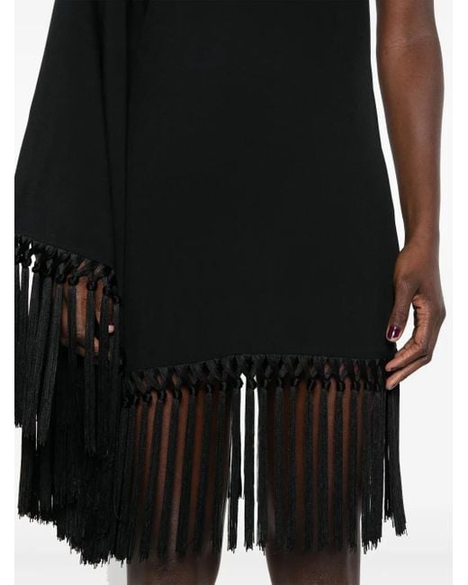 Taller Marmo Black Piccolo Arno Fringed Short Dress