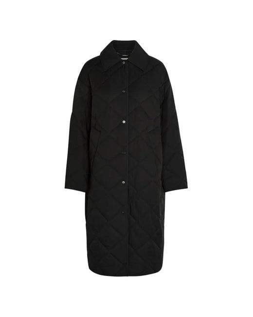 Joseph Black Quilted Single-Breasted Coat