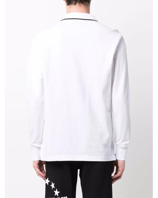 Philipp Plein White Logo Embroidered Polo Shirt for men