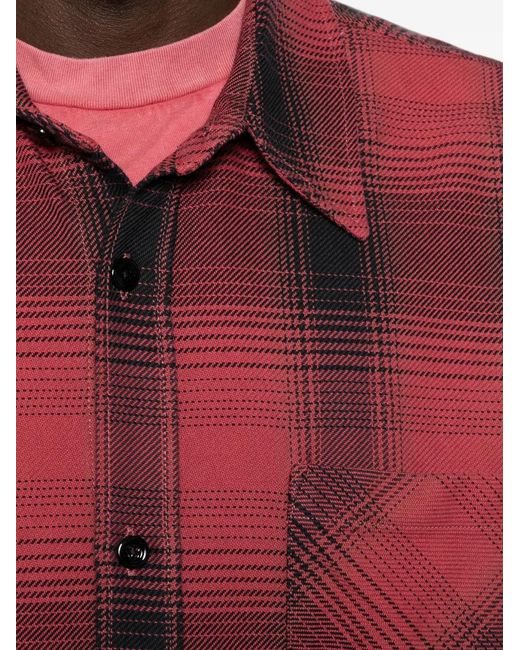Our Legacy Red Ranch Check-Pattern Shirt for men
