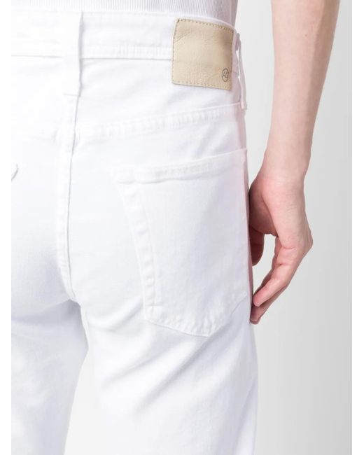 AG Jeans White Logo-Patch Straight-Leg Jeans for men