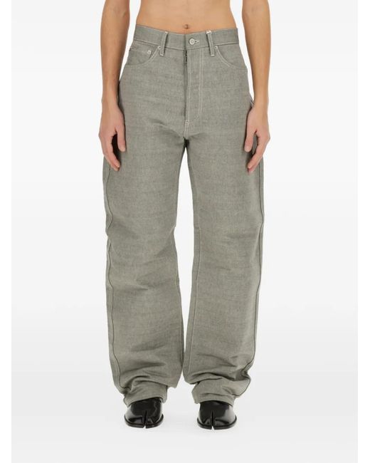 Maison Margiela Gray Straight Jeans With A High Waist for men