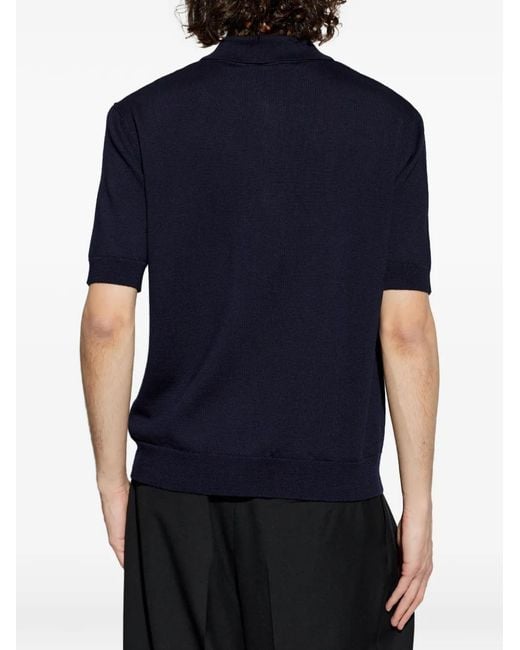 Balmain Blue Logo-Detail Polo T-Shirt for men