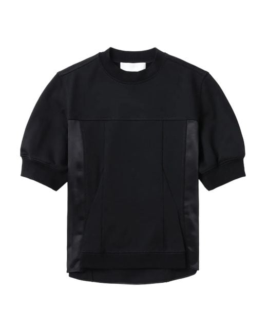 3.1 Phillip Lim Top Met Korte Mouwen En Vlakken in het Black