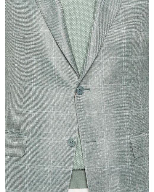Canali Gray Check Button Blazer for men