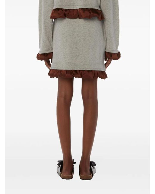J.W. Anderson Gray Satin-Trimmed Mini Skirt