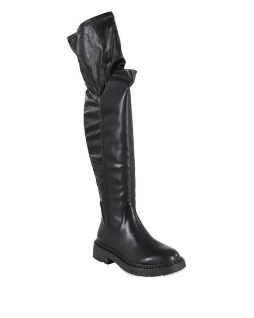 Ash Black Tall Leather Boots