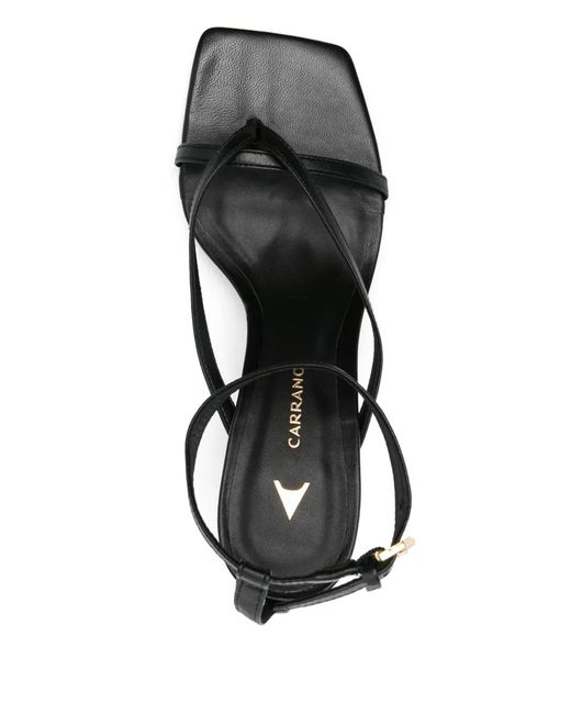 Carrano Black 85Mm Leather Sandals